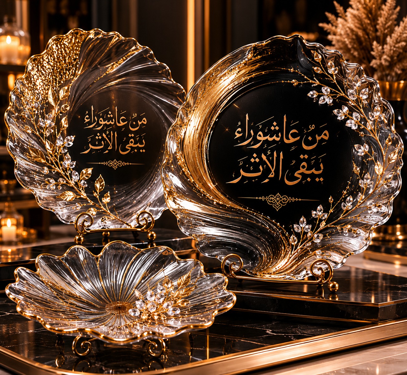 صحون زجاج ديكور